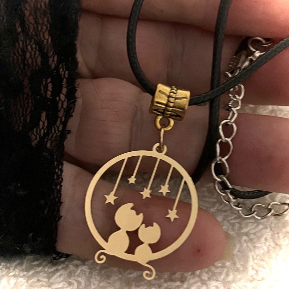 CAT PAIR CHOKER NECKLACE